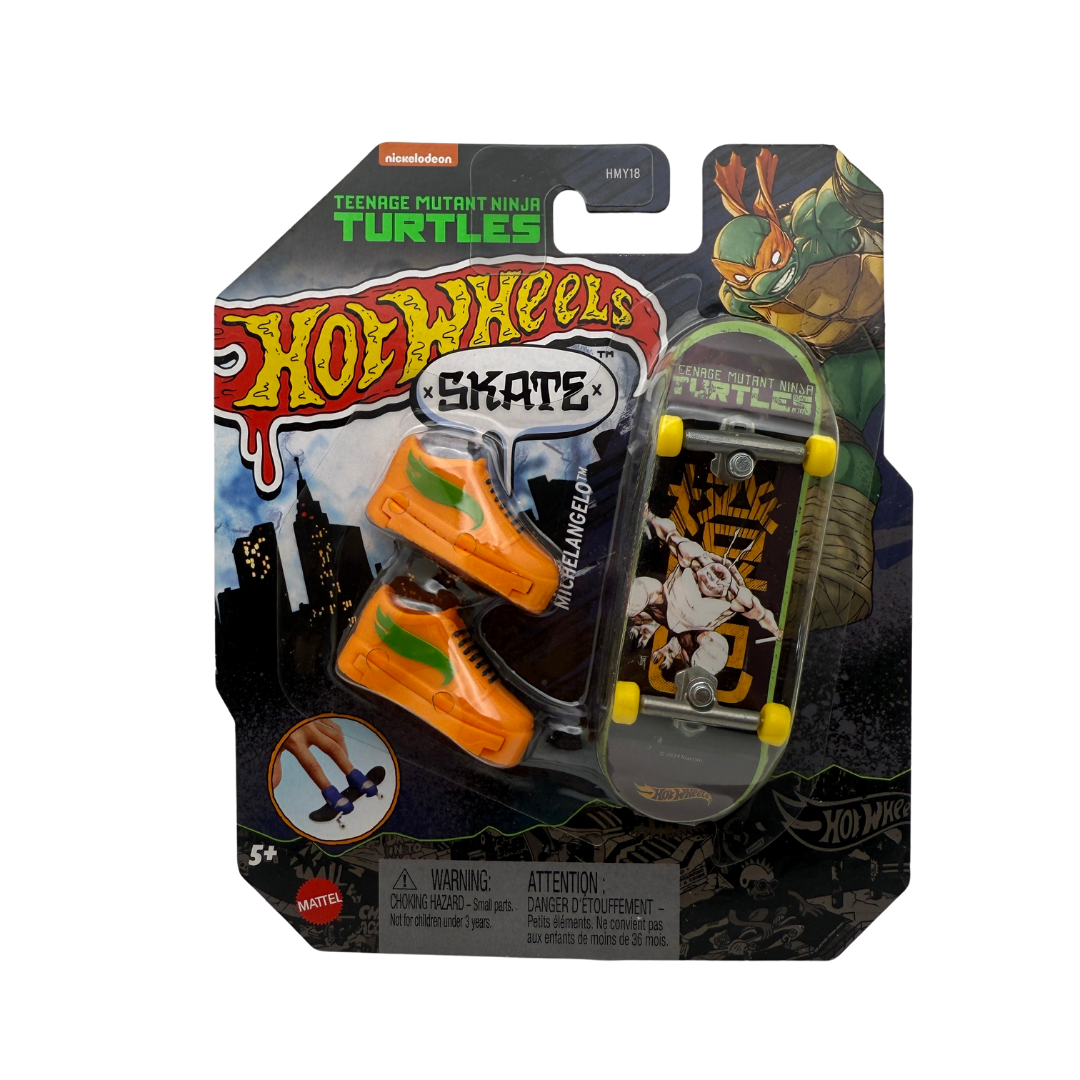 Hot Wheels Skate x Teenage Mutant Ninja Turtles 4-Pack – TMNT Character Complete Fingerboard Set (Leonardo, Donatello, Raphael, Michelangelo)
