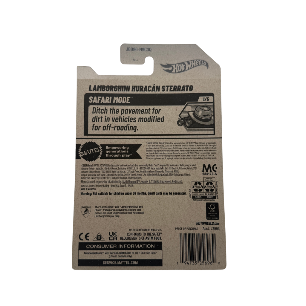 Hot Wheels Lamborghini Huracán Sterrato – Safari Mode Series (1/5) – Off-Road Supercar 2023 Edition