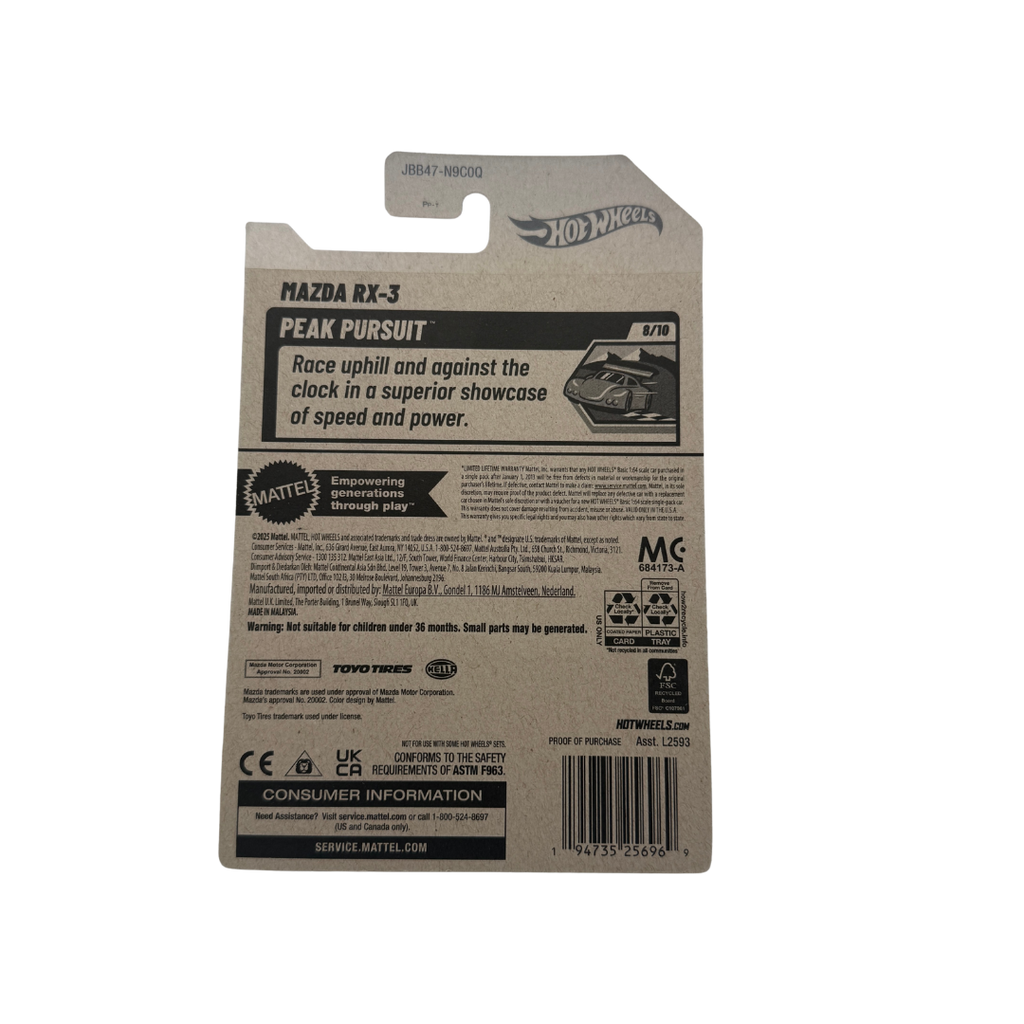 Hot Wheels Mazda RX-3 – Peak Pursuit Series (8/10) – JDM Classic 2023 Mainline Die-Cast Car