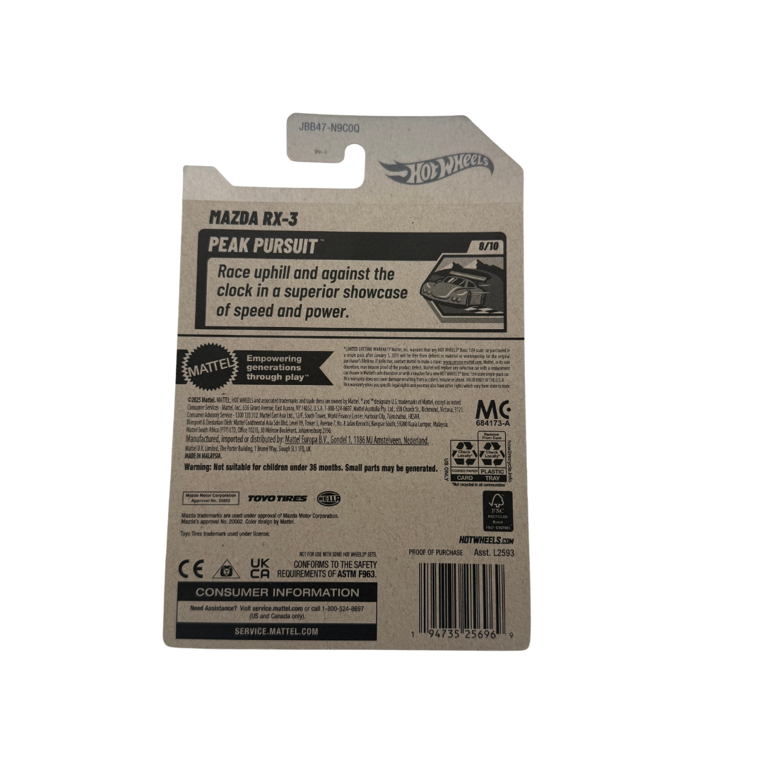 Hot Wheels Mazda RX-3 – Peak Pursuit Series (8/10) – JDM Classic 2023 Mainline Die-Cast Car