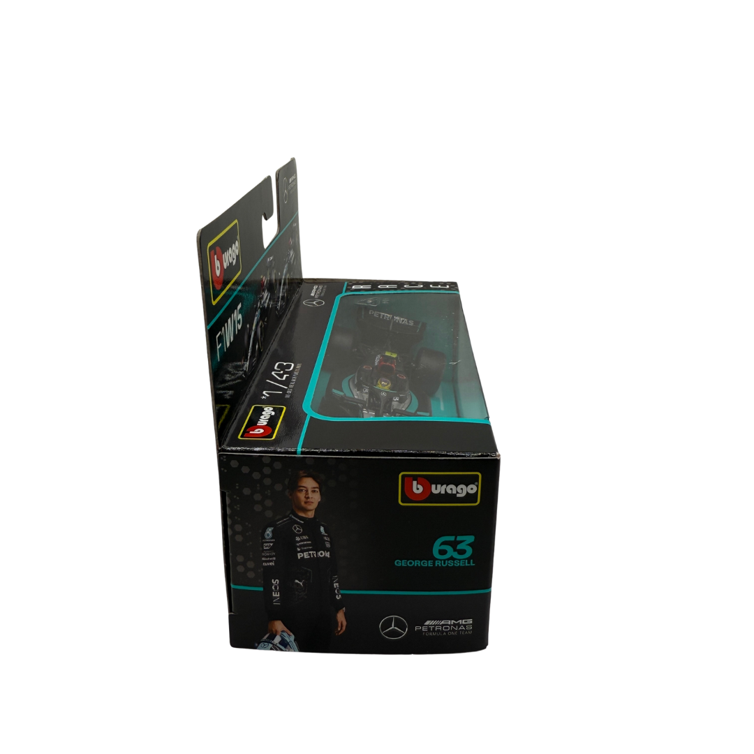 Bburago 1:43 Mercedes-AMG Petronas F1 W15 – Die-Cast Model – Lewis Hamilton / George Russell – Formula 1 Collectible