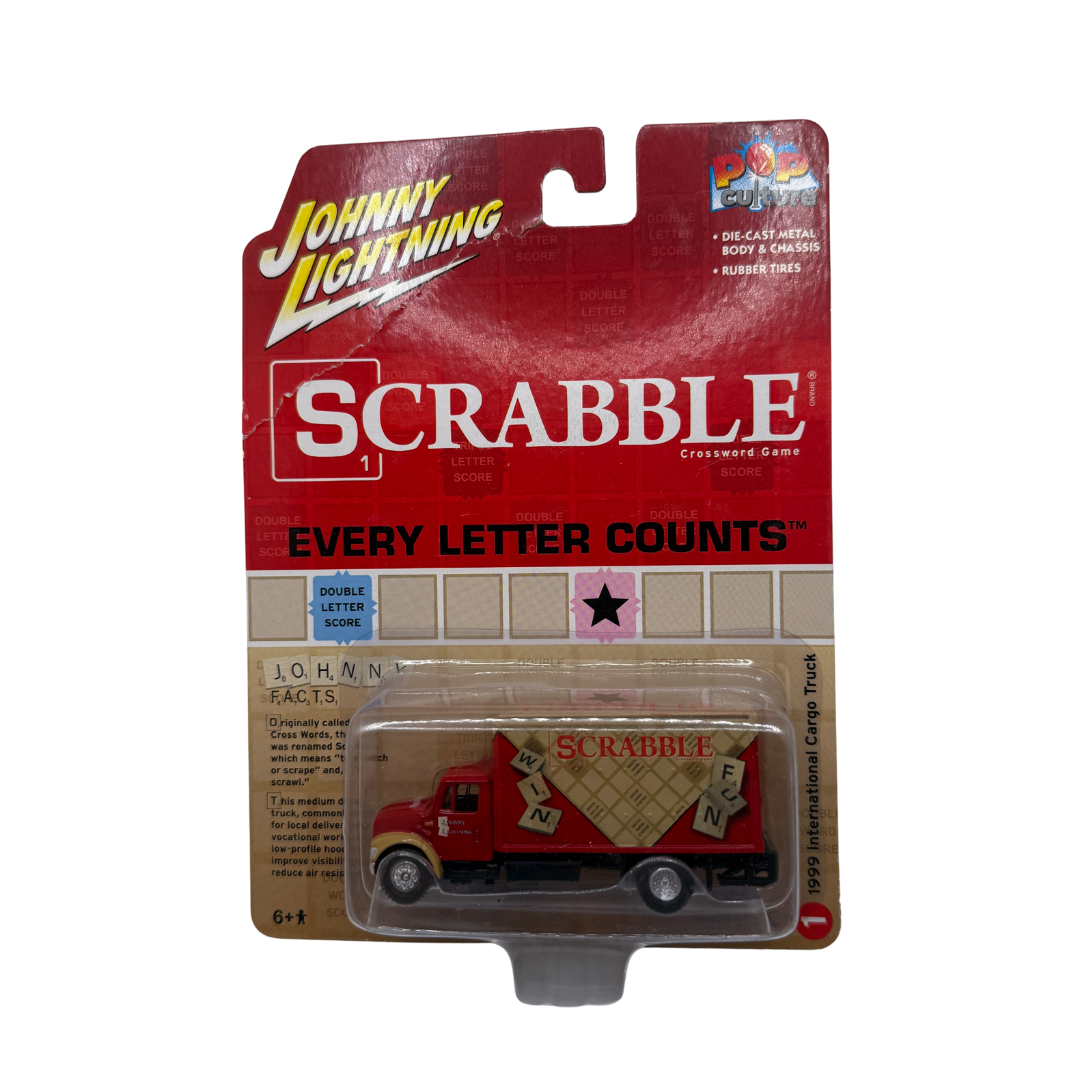 Johnny Lightning Pop Culture 1999 International Cargo Truck – Scrabble Edition | Die-Cast Collectible