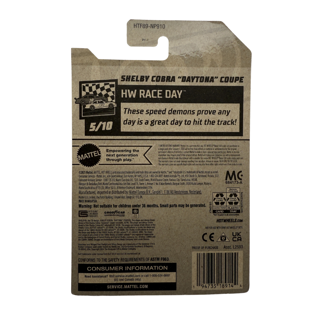 Hot Wheels Shelby Cobra “Daytona” Coupe – HW Race Day 5/10 (Gulf Livery)