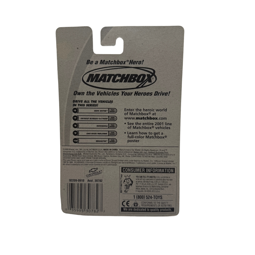 Matchbox 2001 Chevrolet Silverado 4x4 Pickup #7/75 Team Rescue – Vintage Diecast Truck