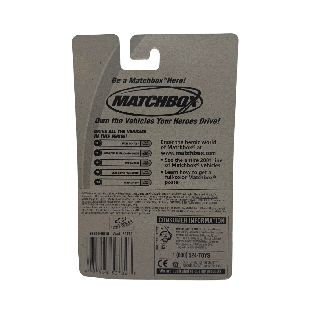 Matchbox 2001 Chevrolet Silverado 4x4 Pickup #7/75 Team Rescue – Vintage Diecast Truck
