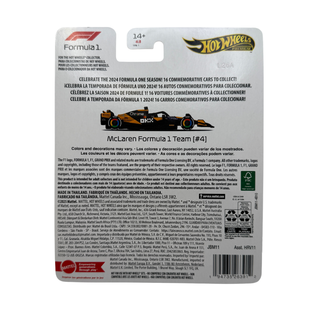 Hot Wheels Premium – McLaren Formula 1 Team (#4) – 2024 Series