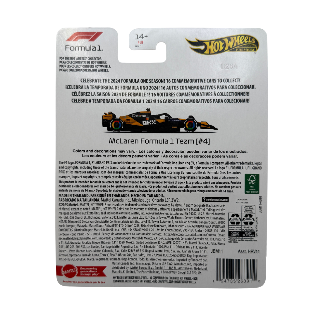 Hot Wheels Premium – McLaren Formula 1 Team (#4) – 2024 Series