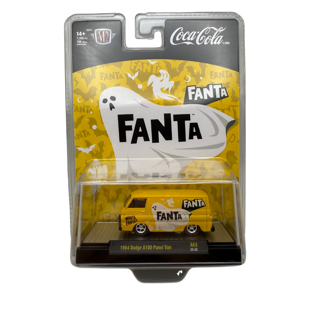 M2 Machines Coca-Cola Fanta – 1964 Dodge A100 Panel Van | Halloween Ghost Edition | 1:64 Scale Diecast