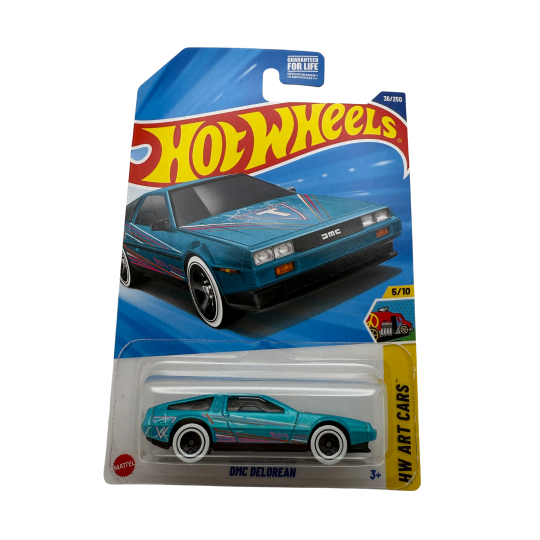 Hot Wheels DMC DeLorean – HW Art Cars 5/10 | Retro Futuristic Design (2024 Mainline)