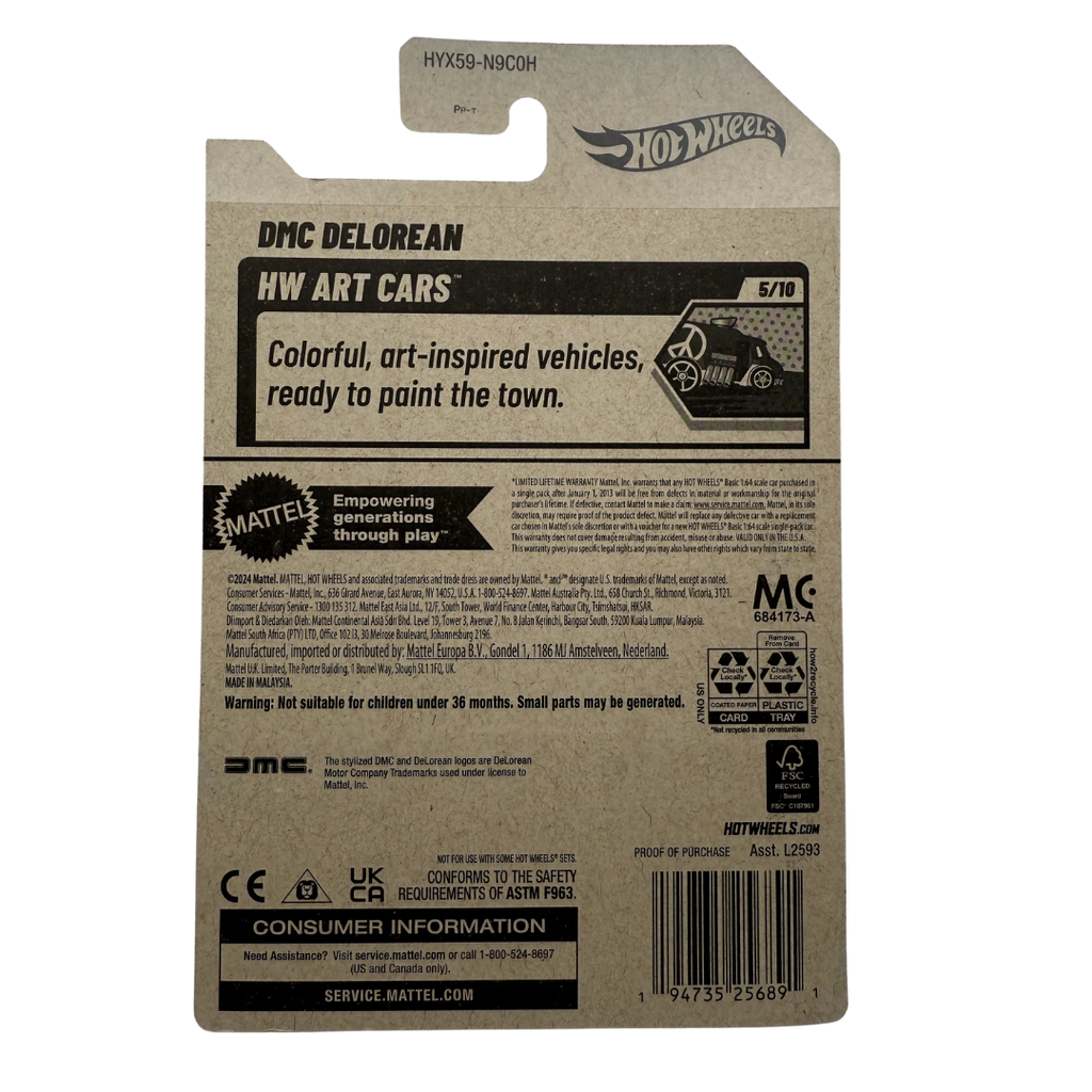 Hot Wheels DMC DeLorean – HW Art Cars 5/10 | Retro Futuristic Design (2024 Mainline)