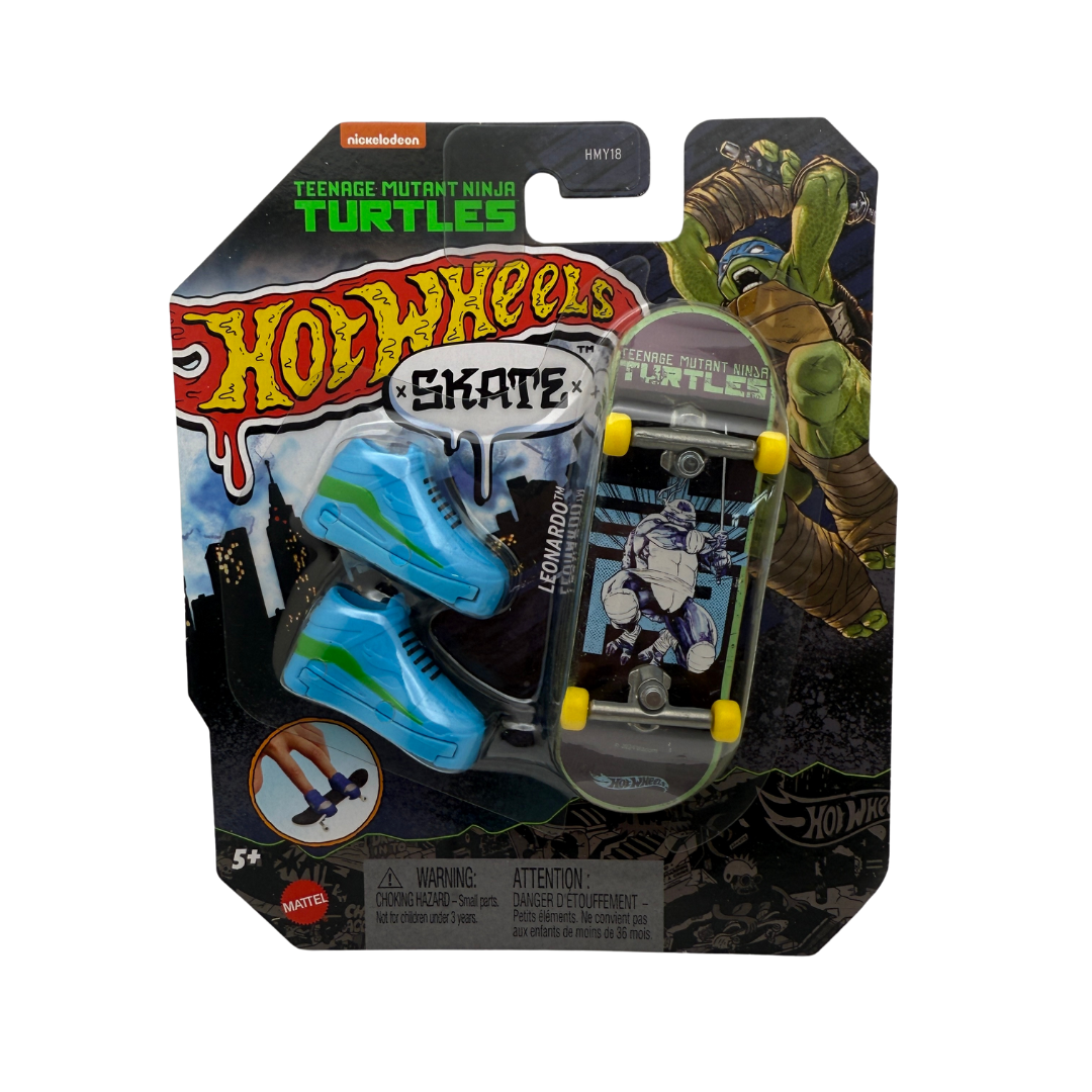 Hot Wheels Skate x Teenage Mutant Ninja Turtles 4-Pack – TMNT Character Complete Fingerboard Set (Leonardo, Donatello, Raphael, Michelangelo)