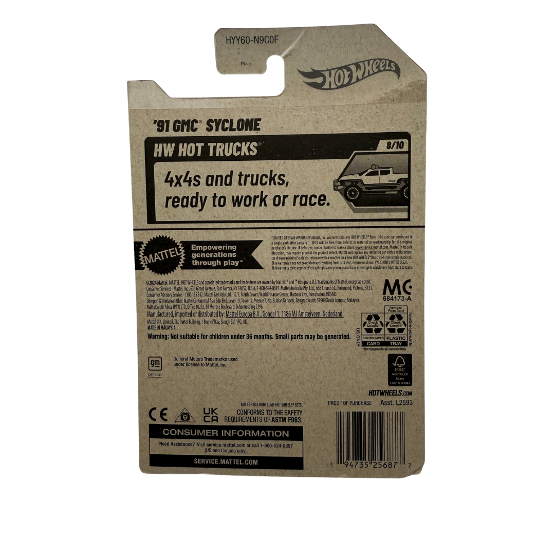 Hot Wheels ’91 GMC Syclone – HW Hot Trucks Series (8/10) – Purple – 2023 Mainline #118/250