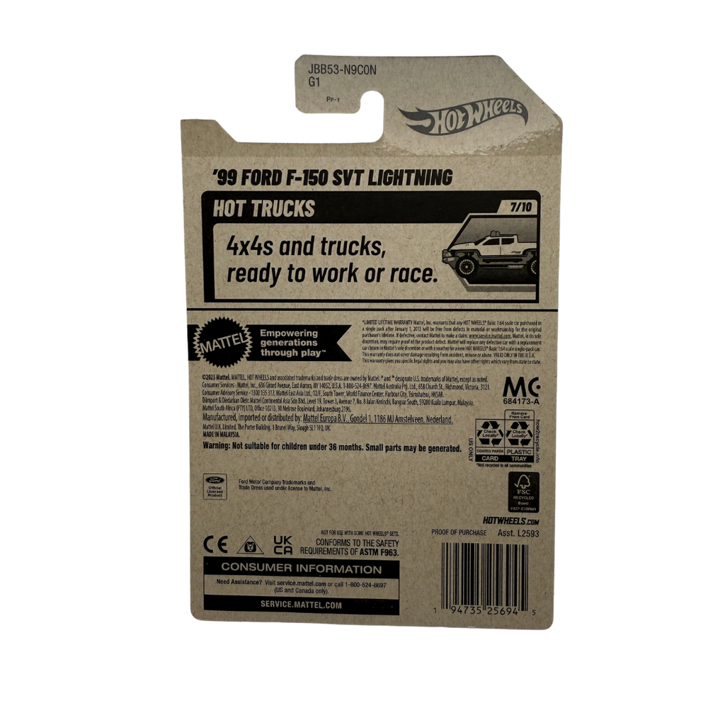 Hot Wheels '99 Ford F-150 SVT Lightning – HW Hot Trucks 7/10 (2022 Mainline)