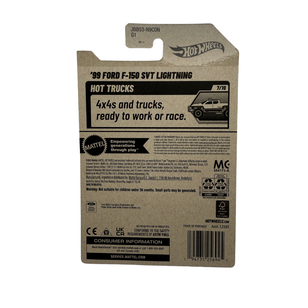 Hot Wheels '99 Ford F-150 SVT Lightning – HW Hot Trucks 7/10 (2022 Mainline)