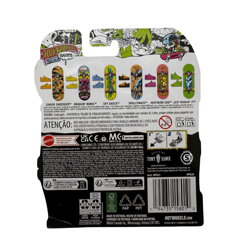 Hot Wheels x Tony Hawk Skate – Vertibird Skateboard with Pink Shoes