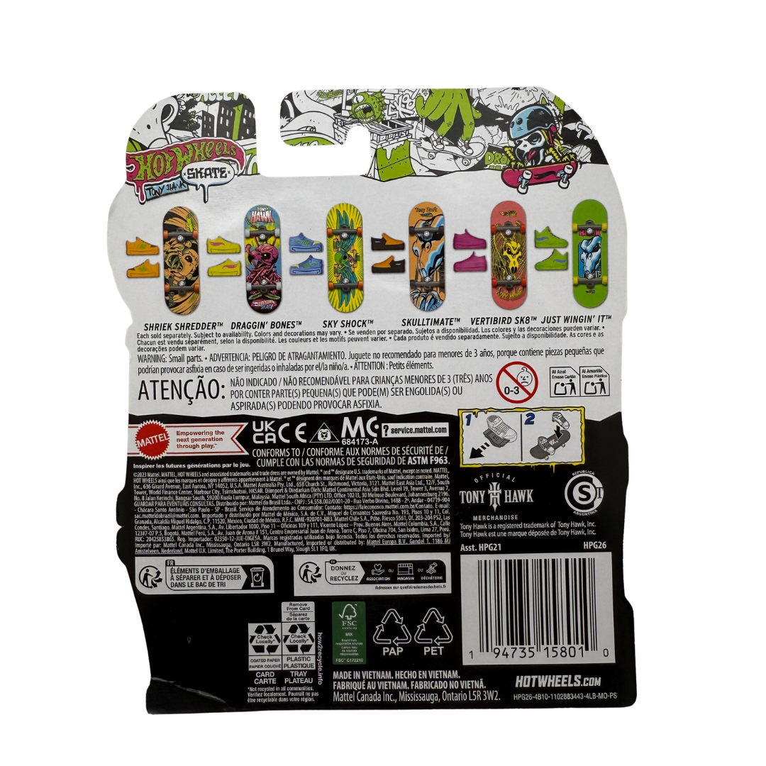 Hot Wheels x Tony Hawk Skate – Vertibird Skateboard with Pink Shoes