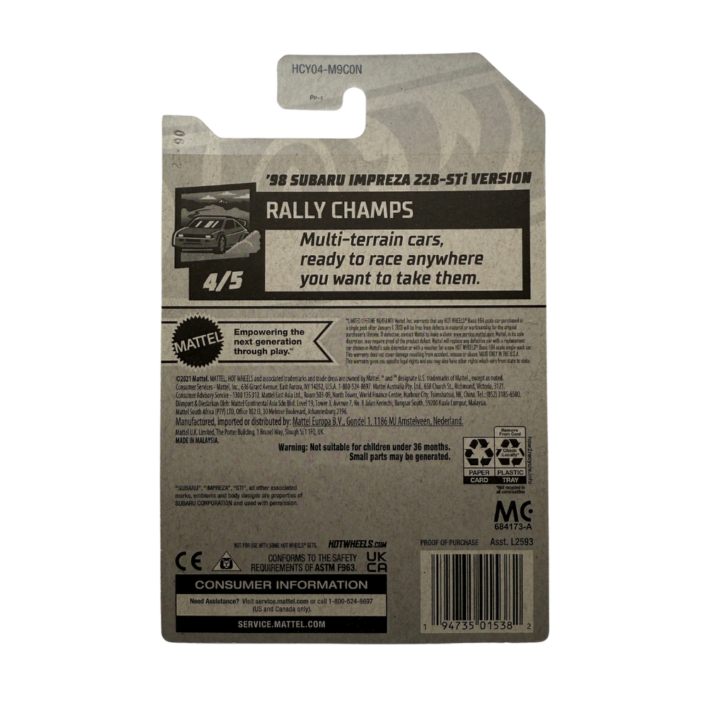 Hot Wheels ’98 Subaru Impreza 22B-STi Version – Treasure Hunt (Rally Champs Series 4/5)