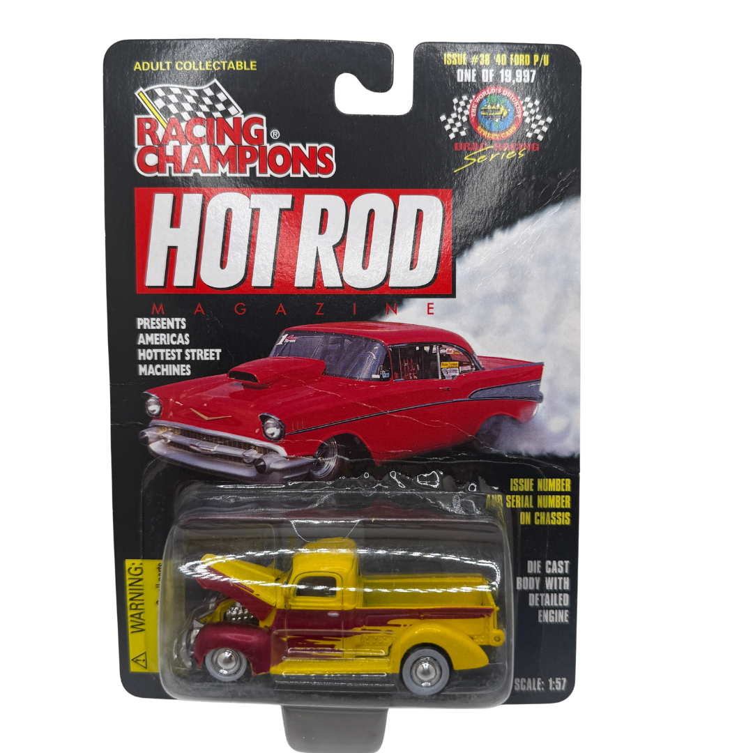 Racing Champions Hot Rod Magazine - Issue #38 '40 Ford Pickup | 1:57 Scale Die-Cast
